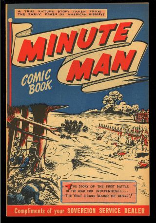 Minute Man Comic Book Nn Giveaway Comic 1950’s Vf,