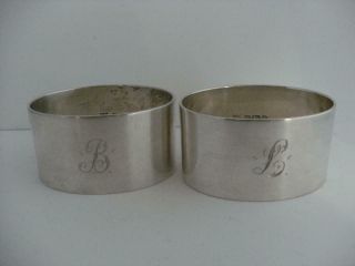 Solid Silver Napkin Rings Sheffield 1963 86g