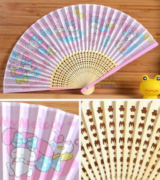 Design Cute My Melody Summer Bamboo Folding Fan Summer Fan