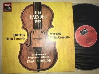 Ida Haendel Britten Walton Violin Concertos Emi Asd 3483 Uk Ed1 Nm