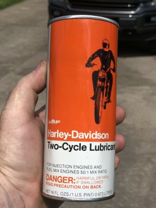 N.  O.  S Vintage Harley - Davidson Two - Cycle Lubricant Can.  Amf - Motor Oil.  Full.  Old