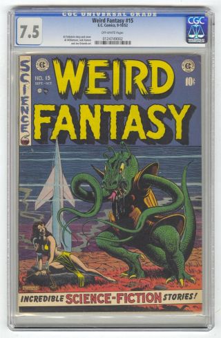 Weird Fantasy 15 Cgc 7.  5 Ec Comic Williamson 1952 Scifi Horror