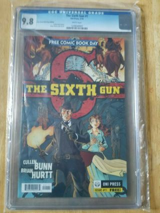 Sixth Gun 1 Cgc 9.  8 Oni Press Cullen Bunn & Brian Hurtt - Fcbd - White Pages