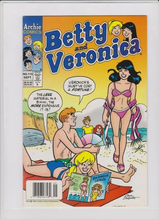 Betty And Veronica 115 Nm -,  Sexy Bikini Dan Decarlo Cover & Art,  Gga,  Archie