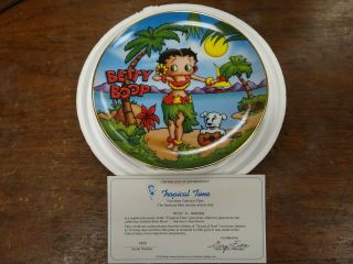 The Danbury Betty Boop Porcelain Collector Plate Tropical Time