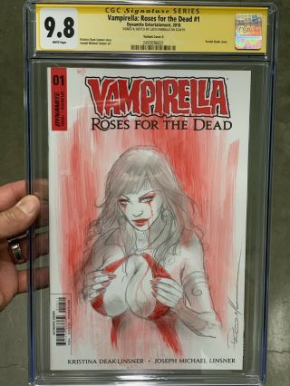 Vampirella Roses For The Dead 1 Cgc 9.  8 Ss Lucio Parillo Sexy Sketch