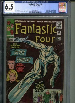 Fantastic Four 50 Cgc 6.  5 Ow/white Silver Surfer Cover Galactus
