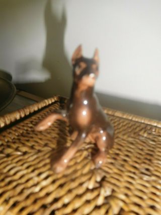 Vintage Hagen Renaker Miniature Doberman Pinscher Dog Figurine Ceramic