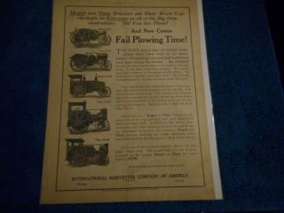 1916 International Harvester Print Advertisement: Mogul & Titan Tractor Models