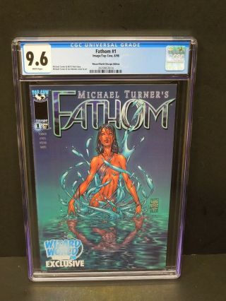 Image/top Cow Fathom 1 1998 Cgc 9.  6 White Pages Wizard World Chicago Exclusive