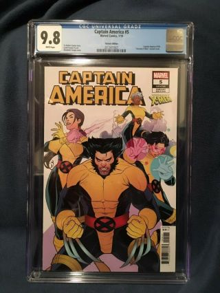 Captain America 5 Vol 8 Comic Book - Cgc 9.  8 - Uncanny X - Men Variant