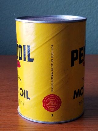 Vintage Pennzoil Motor Oil Cardboard Quart 20W - 20 FULL The Tough - Film VINTAGE 3