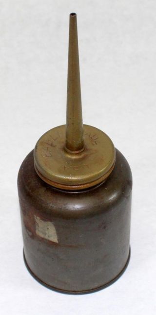 Vintage Eagle Made In Usa Metal Thumb Pump Oil Can