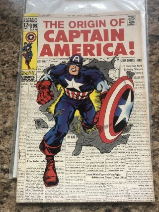 Captain America 109 Marvel Jan 1969 Origin Retold