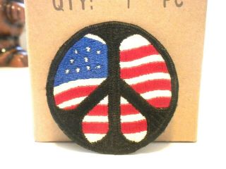 Vintage Peace Sign Sew On Patch 3 Inches Tall X 3 Inches Wide In