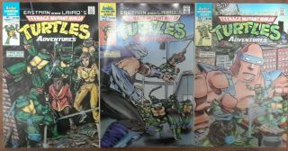Teenage Mutant Ninja Turtles 1,  2 & 3 (1988,  Marvel) 1st Bebop & Rocksteady