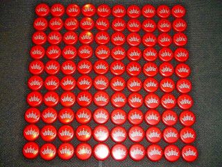 100 Budweiser - Beer Bottle Caps (red) Unbent & Washed