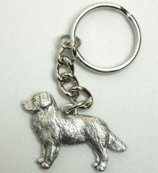 Bernese Mountain Dog Keychain Keyring Harris Pewter Made In Usa Key Chain Ring