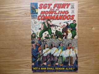 1966 Silver Age Sgt Fury & Howling Commandos 28 Signed Dick Ayers Art Wwii,  Poa
