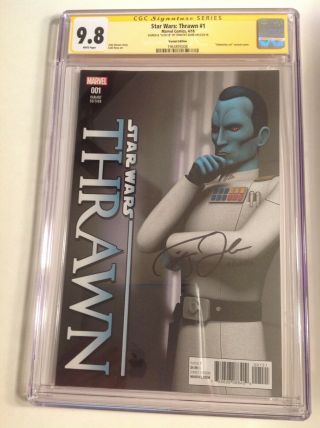 Cgc Ss 9.  8 Star Wars: Thrawn 1 Variant Signed By Timothy Zahn Marvel