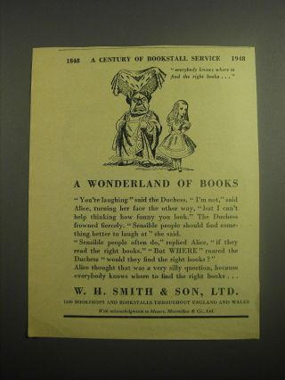 1948 W.  H.  Smith & Son Bookshop Ad - A Wonderland Of Books