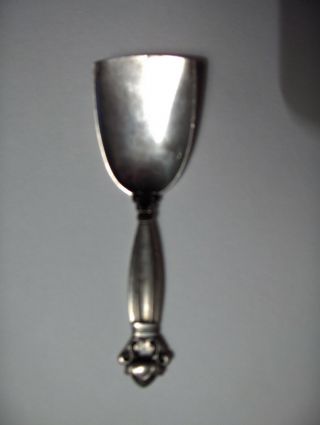 Early 20c Georg Jensen Acorn Tea Sterling Silver Spoon Sugar Shovel No Monogram