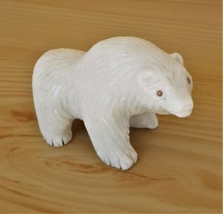 Vintage Carved Milk Glass Polar Bear