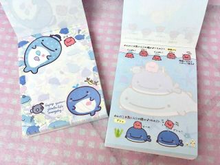 San - X JINBESAN 2 Mini Memo pads Notepad KAWAII JAPAN Whale shark /P 3