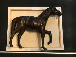 Vintage Leather Wrapped Equine Horse Figurine Statue
