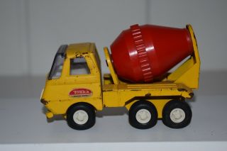 Vintage Tiny Tonka Cement Mixer Truck Yellow Red Metal