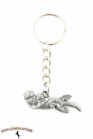 Sea Otter & Pup Pewter Keychain