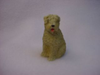 Soft Coated Wheaten Terrier Dog Figurine Puppy Hand Painted Miniature Small Mini