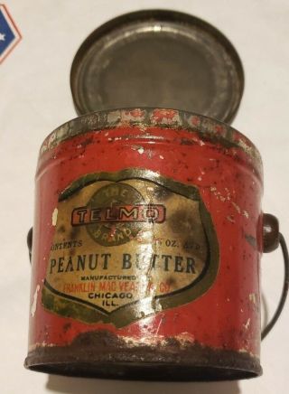 Antique Telmo Peanut Butter Tin Can