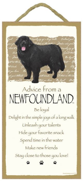 Advice From A Newfoundland Newfie Wood Plaque Dog Sign