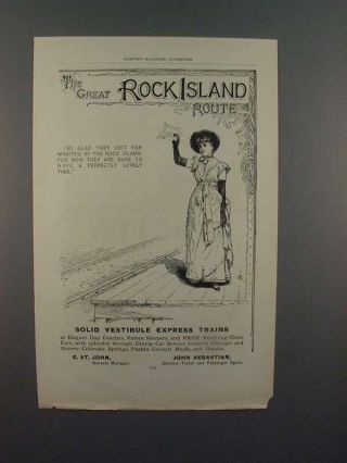 1890 The Great Rock Island Route Train Ad - Manitou