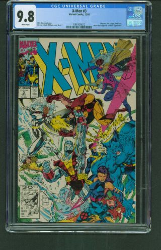 X - Men 3 Cgc 9.  8 Nm/mt White Pages Fresh Case Jim Lee Art