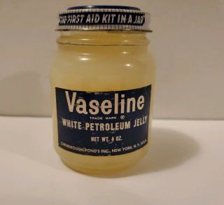 Vintage Nos 4 Oz Vaseline Blue Seal Petroleum Jelly Chesebrough - Pond 