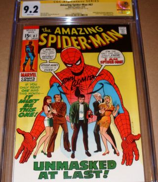 Spider - Man 87 Cgc Ss 9.  2 Signed John Romita Sr Marvel 1970 Prowler App