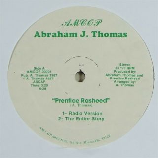 Abraham J.  Thomas " Prentice Rasheed " Obscure Boogie Funk Electro 12 " Amcop Mp3
