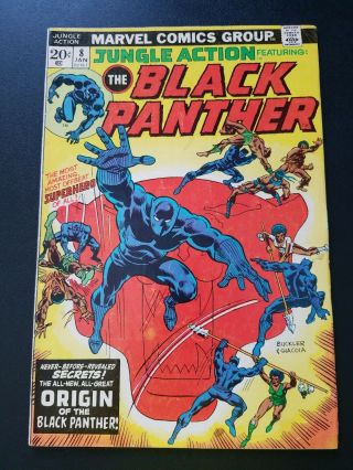 Black Panther Jungle Action 8 Origin Of Black Panther 1973 Marvel Vg,