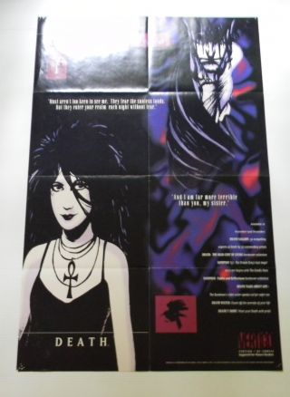 Sandman Death (1993,  Dc) Rare Dc Vertigo Promo Poster Death: High Cost Of Living