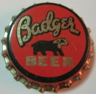 Badger Beer Bottle Cap; 1933 - 43; Whitewater,  Wisconsin; Cork