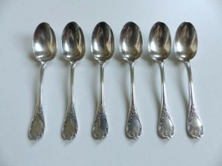 Set Of 6 Christofle Marly Silver Plate Demi Tasse Spoons 3 9/10 ".  10 Cm