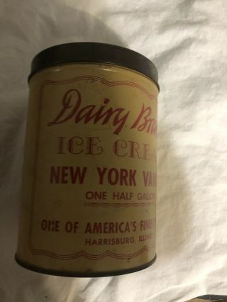 Vintage Dairy Brand Ice Cream York Vanilla Harrisburg Illinois Canister.