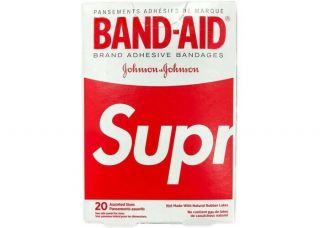 Supreme X Band Aid Adhesive Bandages (box Of 20) Red Ss19 Deadstock