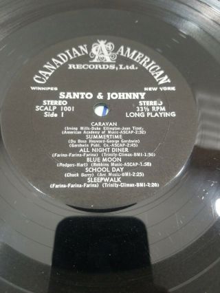 SANTO AND JOHNNY - SELF TITLED LP 1959 Rare Canadian American CALP 1001 4