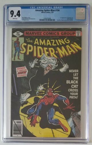 Spiderman 194 Cgc 9.  4 White Pages.  1st Appearance Of Black Cat
