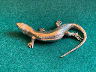 Collectible Marked Sterling Silver 925 Lizard Figurine.  52 Gr