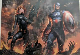 Captain America and Black Widow Sideshow Fine Art Print 5/300 500635F 2