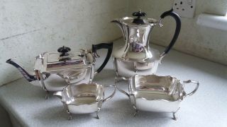 Lovely Vintage Silver Plated Four Piece Tea And Coffee Pot Set - - Fenton Bros